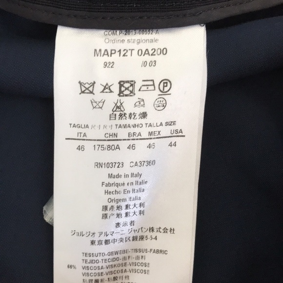 GIORGIO ARMANI Blue Velvet Viscose Blend Trousers Size Large - Picture 10 of 13